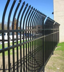 Steel High-Security Fence Panels Curved Top Galvanized Steel Poles