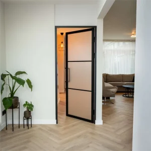 Steel Interior Door 3 Panels Matt Glass
