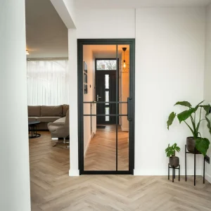 Steel Interior Door 6 Panels Clear Glass Luxury Design