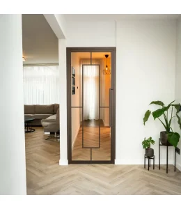 Steel Interior Door Bronze 5 Panels Clear Glass