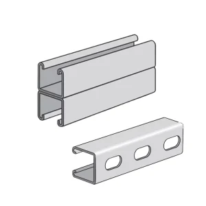 Steel Strut in 1-5/8 X 1-5/8 Inch or 1-5/8 X 7/8 Inch Metal Building Materials Profiles Installed With HDG Threaded Rods