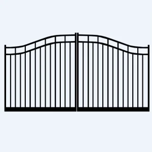 Steel Wrought-Iron Automatic Double Swing Gates for Villas, Residences, and Apartments