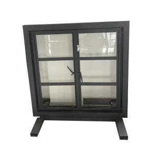 Steel Wrought Iron Window Grill Design with Tempered Glass