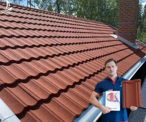 Step Tiles Aluminum Zinc Galvalume Roofing Sheets Nigeria Stone Coated Metal Roof Tile