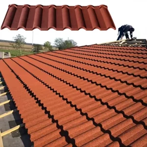 Stone Coated Metal Roof Tile 0.6mm Heat Insulation Metal Roofing Sheet Hurricane Proof Building Material for Construction House