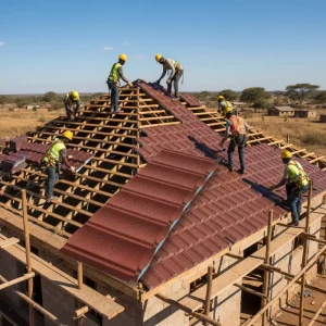 Stone Coated Metal Roof Tiles Galvalume Steel Waterproof Anti Corrosion Roofing Sheets for Africa Villa