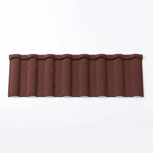Stone Coated Roman Style Roofing System Corrosion Resistant Long Life Weatherproof Villas Hotels Commercial Metal Tile
