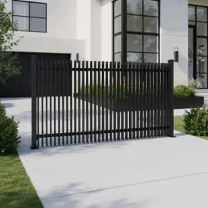Strong Aluminium Construction Low Maintenance NO rust 50mm Blade Spacing 40x40x1.6 SHS Rails Aluminum Blade Fence Ranch