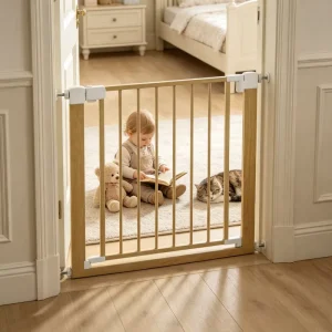 Sturdy Durable No Drill Retractable Pet Protective Door Barriers Child Kid Infant Toddler Baby Safety Gates for Stairs