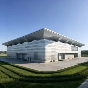 Stylish Prefabricated Metal Showroom with Aluminum Composite Panel Finishing