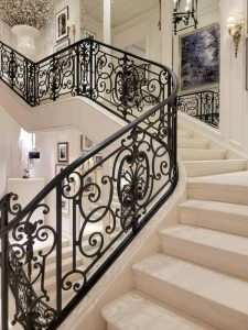 Tanlong Metal Indoor Staircase Railings Iron Staircase Handrail Design Stair Wrought Iron Railings