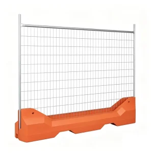 Temporary Steel Fence Panel Complete Set with Clamps, Base Feet, and Concrete Block for Construction Sites