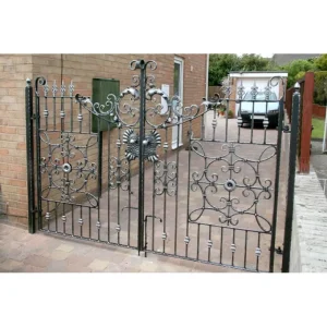 The Exquisitely Crafted Modern Customizable Iron Gate with Galvanized+Powder Coated Finish Durable Security Driveway Entry