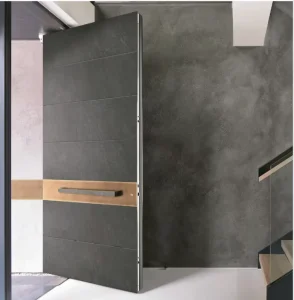 Thermal Break Aluminum Alloy Pivot Entrance Door Energy Saving Heat Insulated Exterior Front Entry Door for House and Villa