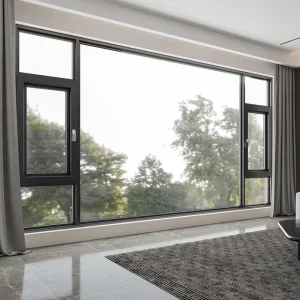 Thermal Break Casement Aluminum Windows with 27A Double Glazed Glass, Aluminium Window Awning for Houses Energy Efficient
