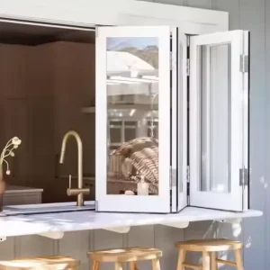Thermal Insulated Aluminum Folding Glass Window Full View Foldable Alloy Frame Window for Balcony Room Divider