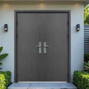 Thicken Quality Metal Security Doors for House Entrance Supermarket Villa Use Reinforced Cast Aluminum Structure Burglarproof
