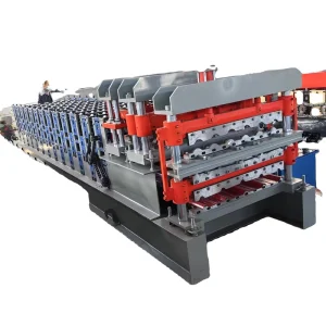 Three Layer IBR Roll Forming Machinery Glaze Tile Trapezoidal Roofing Machine Colored Steel Tile Metal Sheet Making Machine