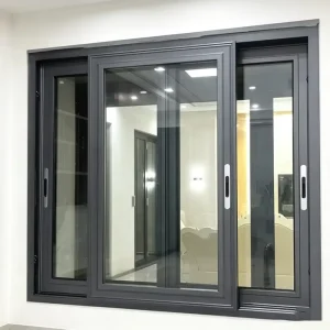 Three Panel Aluminum Alloy Sliding Window with Waterproof Window for Hotel Residential Construction Projects