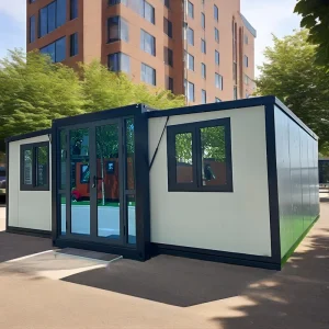 Tiny Expandable 10ft Container House 4-in-40HQ Prefab Modular Living Unit for Backyard Office Guest Room