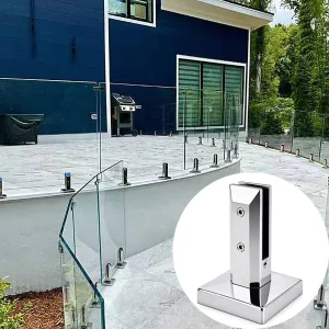 Top Mount Height Adjustable Glass Spigot with Mirror Finish for Exterior Glass Railings