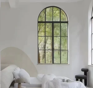Traditional Continental Sash Powder Coated or Paint Steel Windows for Villa
