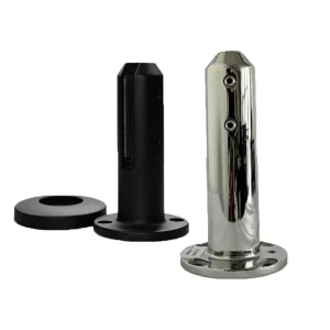 Two-Tone Bullet Base Stainless Steel Glass Balustrade Spigot Matte Black Mirror Rust Resistant Swimming Pool Railings Fence