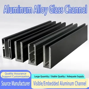 U-shaped Frameless Glass Railing Aluminum Alloy Floor-Mounted Staircase Balcony Guardrail Modern Design Rust/Water