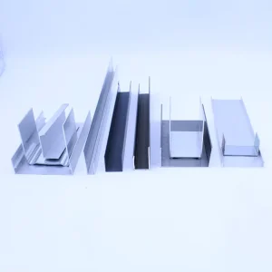 U shaped L H Clamp Profiles Aluminum Extrusion Profile Factory Matt Black Silver Anodized Oxidation Custom Color CNC Processing