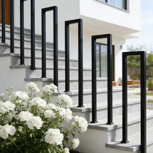 U-shaped Metal Balustrade DIY Installation Water Rust Resistant Paintable Finish for Villa Indoor Stairs Balcony Safety Fence
