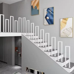 U shaped Metal Stair Railing with DIY Installation Customized Color for Mezzanine Floors and Balcony Use