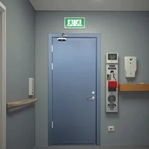 UL CE Listed 1 3H Fire Rated Communal Doors Modern Style Glass Fire Exit Emergency Doors Customized Steel for Building