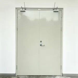 UL Certified Commercial Double layer Galvanized Steel Door 90 Minute Fireproof Metal Fireproof Door Industrial Grade Fire Door