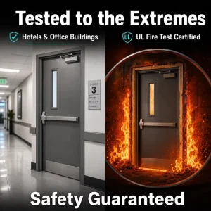 UL Fire Emergency Exit Door Corridor Fire Door Colored Galvanized Steel Fireproof Doors with UL Certified Hardware