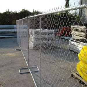 USA-Style Hot-Dip Galvanized Chain Link Temporary Fence Panels, 6 ft x 12 ft, for Construction Security