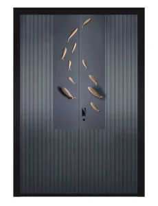 UV Waterproof Finished Aluminum Alloy Entry Door with Metal Accent Modern Villa Front Door Featuring Fire Prevention