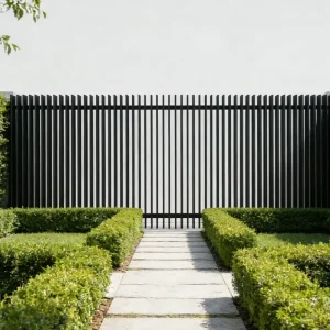 Vertical Aluminum Fence Panels, Blade 3D Picket Privacy Fence, Powder-Coated
