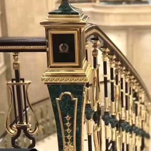 Villa Aluminum Alloy Stair Handrail Balustrade Luxury Minimalist Carved Design Artwork Customized Color OEM/ODM Indoor Home