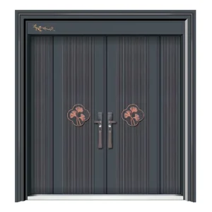 Villa Aluminum Double Entry Doors Heavy-Duty Zinc Alloy Security Front Gates Exterior Courtyard Double Doors Custom Sizes Manual
