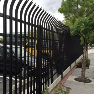 Villa Exterior Safety Decorative Steel Fences Forged Iron Tubular Powder Coated Finish Custom