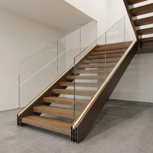 Villa & Hotel Modern Aluminum Frameless Glass Railing Floor Slot Anti Rust Stair Fence
