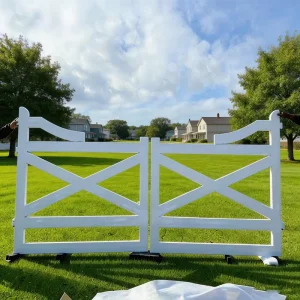 Villa Metal Gate Wrought Iron Style Black Powder-Coated Spear-Top Finials Automatic Opener Remote Control