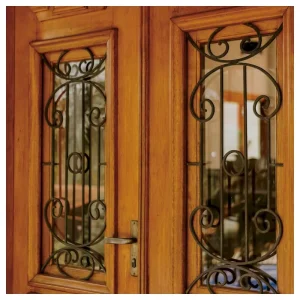 Vintage Bronze Wrought Iron Window Guard Railing Rustproof For Villa Exterior Window Safety Barrier