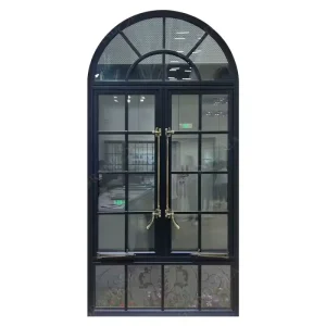 Vintage Copper Custom Arched Iron Steel Glazing Black Casement Aluminum Windows