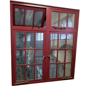 Vintage Iron Steel Frame Insulated Glass Grill Casement Windows