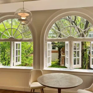 Vintage Slimline Aluminum French Window Thermal Break Entry Grill Design Arch Window Arch Metal Windows