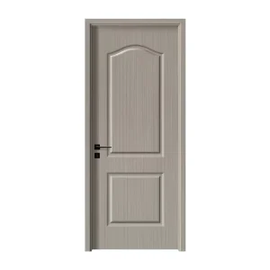 WPC PVC Profile Waterproof Finished Midcentury Modern Interior Split Swing Door with 43mm Style and Middle Part Big Leaf