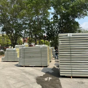Wall Insulation Galvanized Steel Rock Wool Sandwich Panel Fire Resistant Eco Friendly Modern Design for Warehouse & Hotel Use