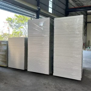 Water Fire Resistant Eco Friendly Rock Wool Insulated Metal Siding Sandwich Panels for Cold Room and Hotel Use