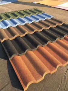 Water Proof Customized Color Stone Coated Steel Roof Tiles 1340*420 Mm Shingles Roof Building Materials for Villa Roof